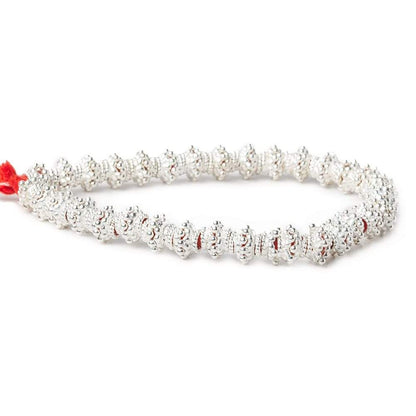 3x7mm Sterling Silver Plated Copper Bead Cap 8 inch 64 pcs