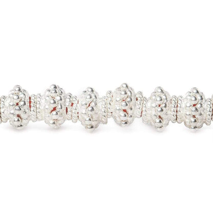 3x7mm Sterling Silver Plated Copper Bead Cap 8 inch 64 pcs