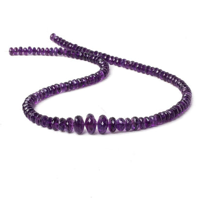 4-10mm Amethyst faceted rondelle beads 16 inch 106 pieces AA