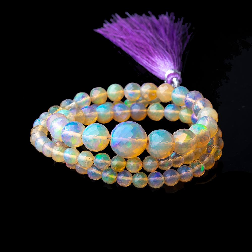 4-10mm Ethiopian Opal Faceted Round Beads 16.5 inch 88 pieces AAA