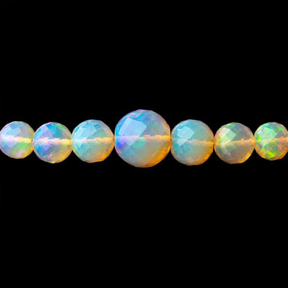 4-10mm Ethiopian Opal Faceted Round Beads 16.5 inch 88 pieces AAA