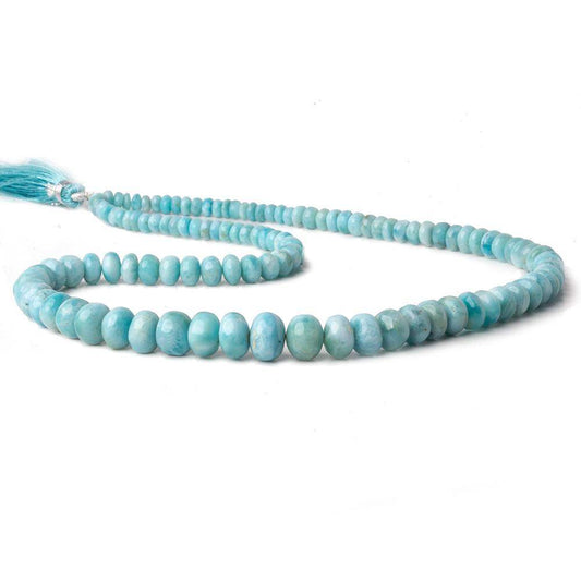 4-10mm Larimar plain rondelle beads 18 inch 115 pieces AAA