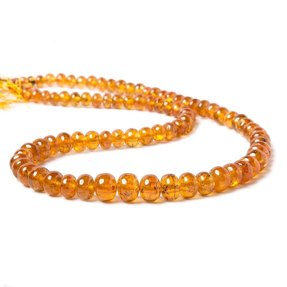4-10mm Mandarin Garnet Plain Rondelle Beads 16 inch 60 beads AAA Grade