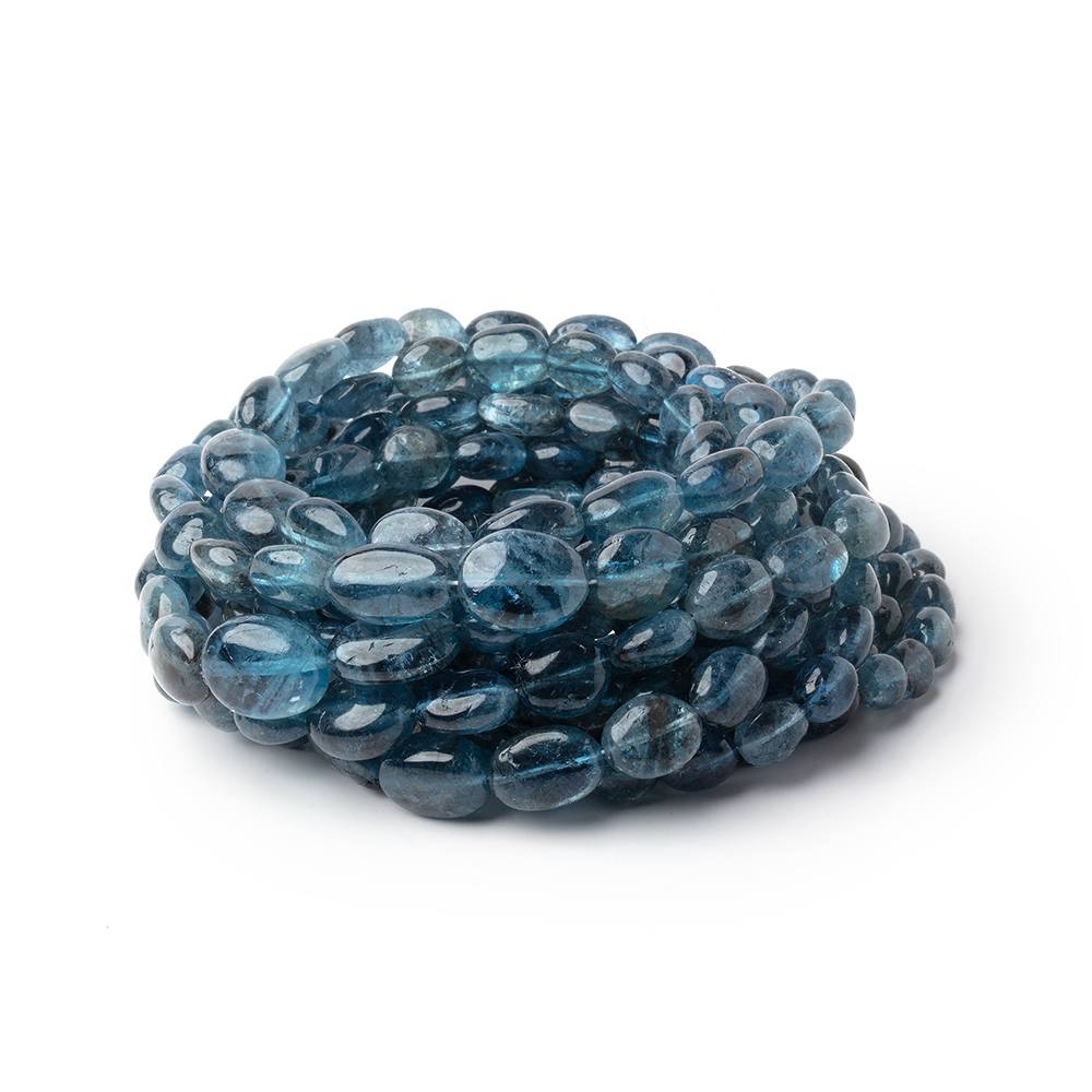 4-10mm Moss Aquamarine Plain Oval Beads 17.5 inch 64 pieces