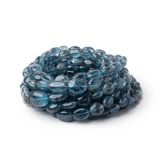 4-10mm Moss Aquamarine Plain Oval Beads 17.5 inch 64 pieces