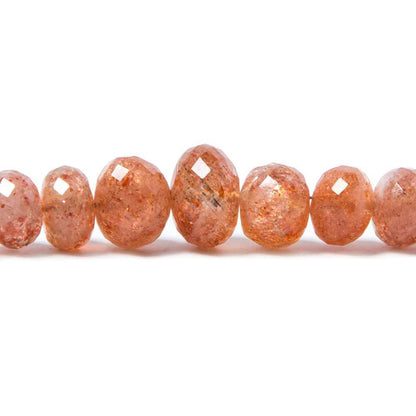 6-10mm Sunstone Faceted Rondelle Beads 18 inch 105 pieces