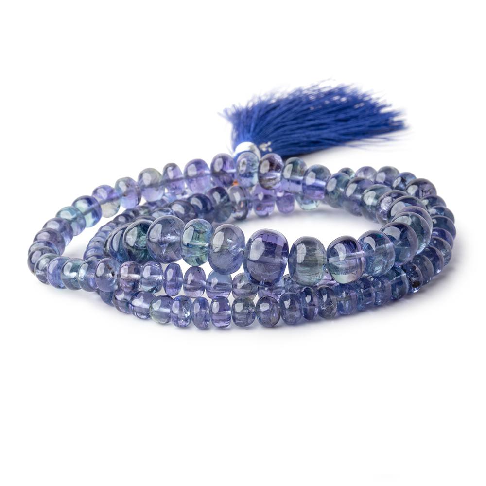 4-10mm Tanzanite Plain Rondelle Beads 21 inch 134 pieces AAA