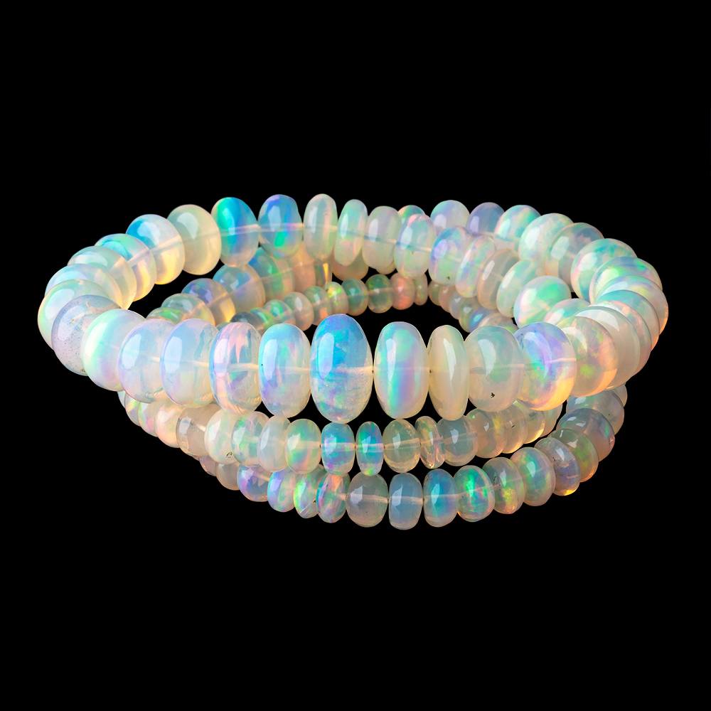 4-11mm Ethiopian Opal Plain Rondelle Beads 18 inch 123 pieces AAA