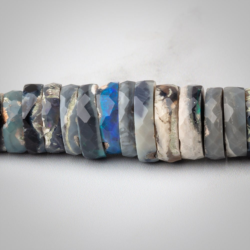 4-12.5mm Australian Opal Faceted Heishi Beads 16 inch 178 pieces AAA