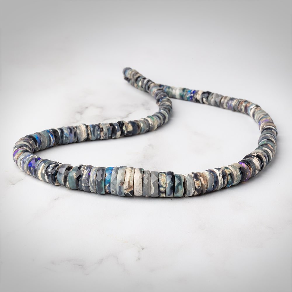 4-12.5mm Australian Opal Faceted Heishi Beads 16 inch 178 pieces AAA