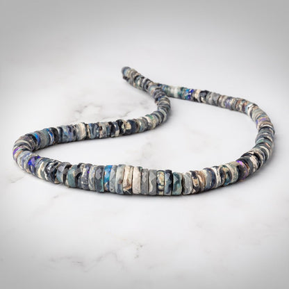 4-12.5mm Australian Opal Faceted Heishi Beads 16 inch 178 pieces AAA
