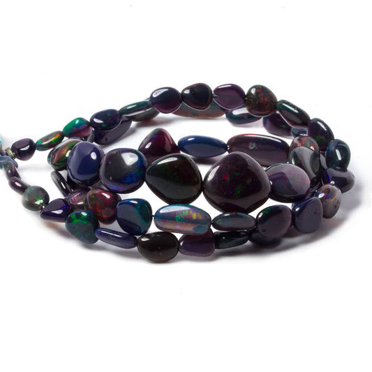 4 - 12mm Ethiopian Wollo Black Opal Plain Nugget Beads 60 pieces AA Grade