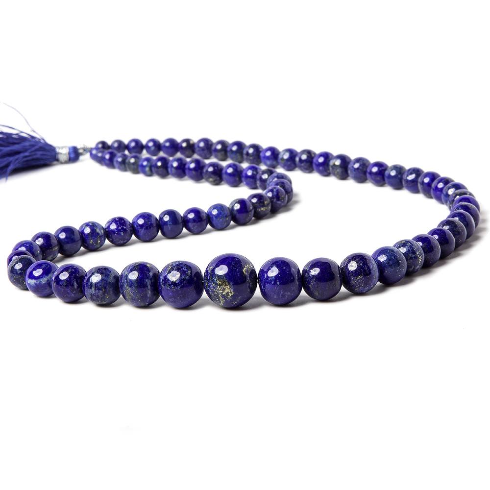 4-12mm Lapis Lazuli Plain Round Beads 18 inch 62 pieces