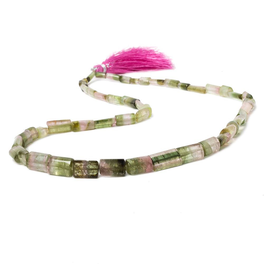 4-12mm Polychromatic Tourmaline Natural Crystal Tube Beads, AA Grade 50 peices