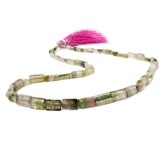 4-12mm Polychromatic Tourmaline Natural Crystal Tube Beads, AA Grade 50 peices