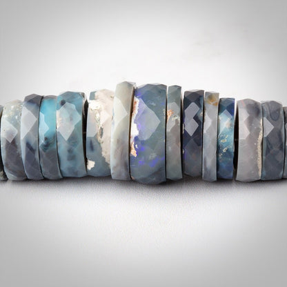 4-14mm Australian Opal Faceted Heishi Beads 18 inch 235 pieces AAA