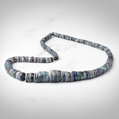 4-14mm Australian Opal Faceted Heishi Beads 18 inch 235 pieces AAA