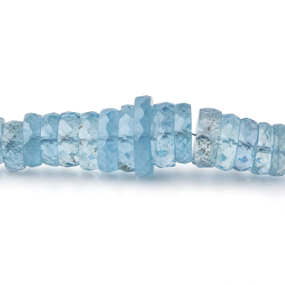 4-14mm Brazilian Aquamarine Faceted Heishi Beads 18 inch 181 pieces AAA