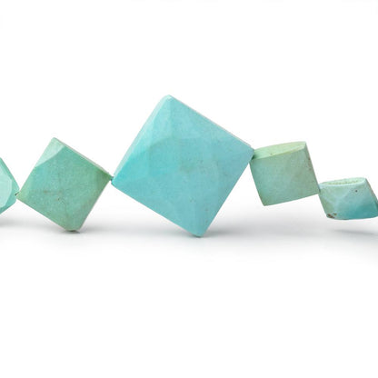 4-15mm Sleeping Beauty Turquoise Faceted Square Beads 18 inch 57 pieces