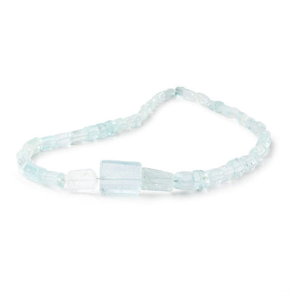 4-17mm Aquamarine Straight Drilled Natural Crystals 17 inch 50 beads