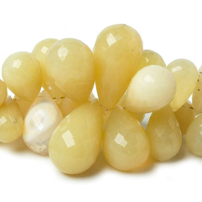 4-23mm Yellow Peruvian Opal Beads Tear Drop Briolette 5.5 inch 48 pieces