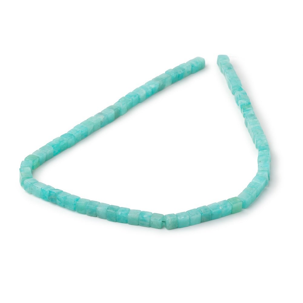 4-4.5mm Amazonite Plain Cube Beads 13.75 inch 78 pieces