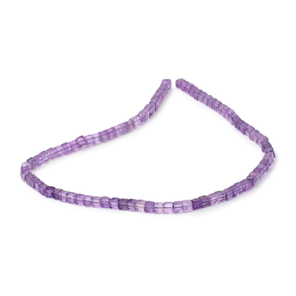 4-4.5mm Amethyst Plain Cube Beads 14 inch 78 pieces