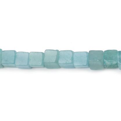 4-4.5mm Aquamarine Plain Cube Beads 14 inch 76 pieces