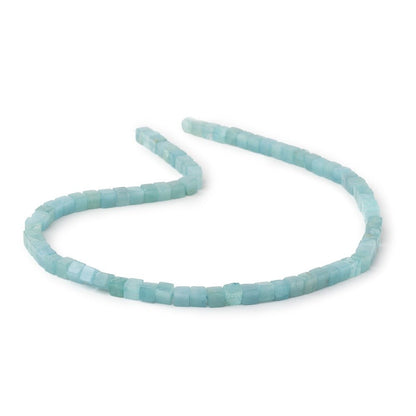 4-4.5mm Aquamarine Plain Cube Beads 14 inch 76 pieces
