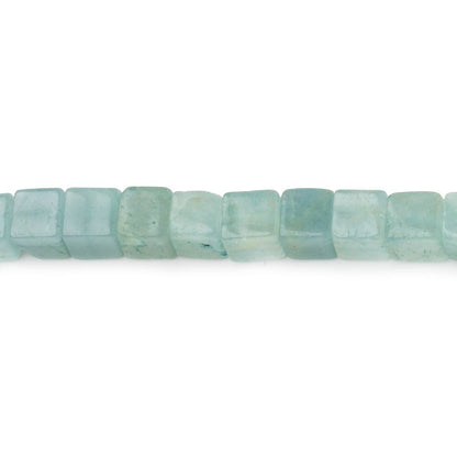 4-4.5mm Aquamarine Plain Cubes 14 inch 76 Beads
