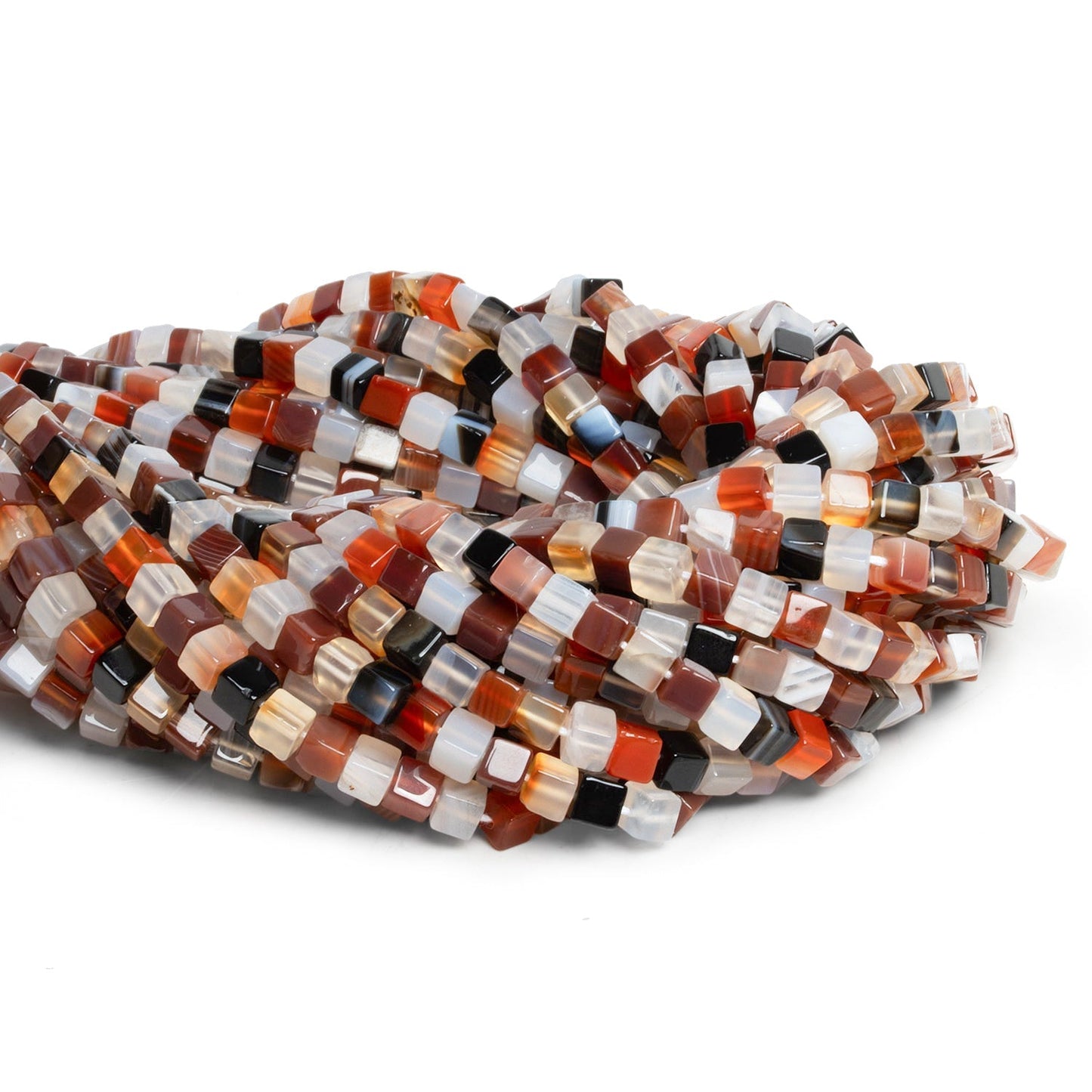 4-4.5mm Botswana Agate Plain Cube Beads 14 inch 80 pieces