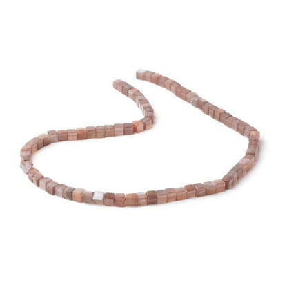 4-4.5mm Chocolate Moonstone Plain Cube Beads 13.75 inch 80 pieces