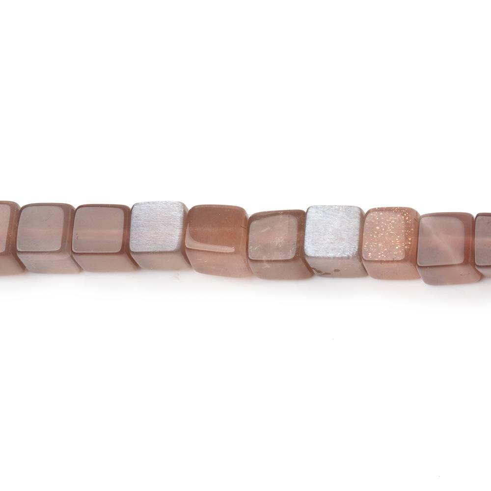 4-4.5mm Chocolate Moonstone Plain Cube Beads 13.75 inch 80 pieces