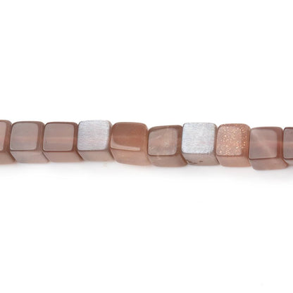 4-4.5mm Chocolate Moonstone Plain Cube Beads 13.75 inch 80 pieces