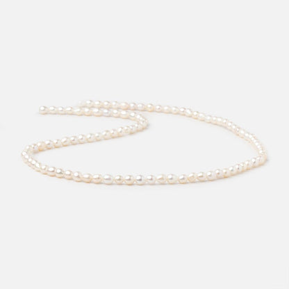 4-4.5mm Creamy White Straight Drill Oval Freshwater Pearls 15.25 inch 98 Beads