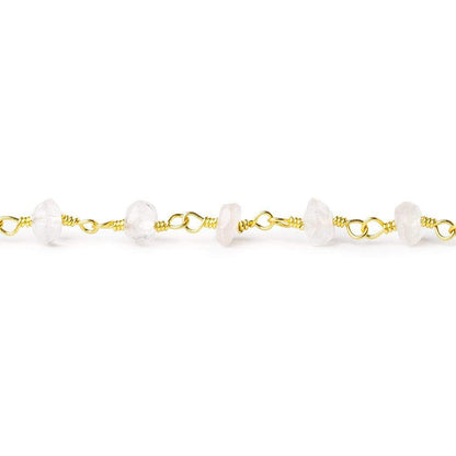 4-4.5mm Crystal Quartz rondelle Gold plated Chain by the foot 38 pieces