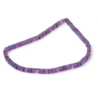 4-4.5mm Dark Amethyst Plain Cube Beads 14 inch 76 pieces