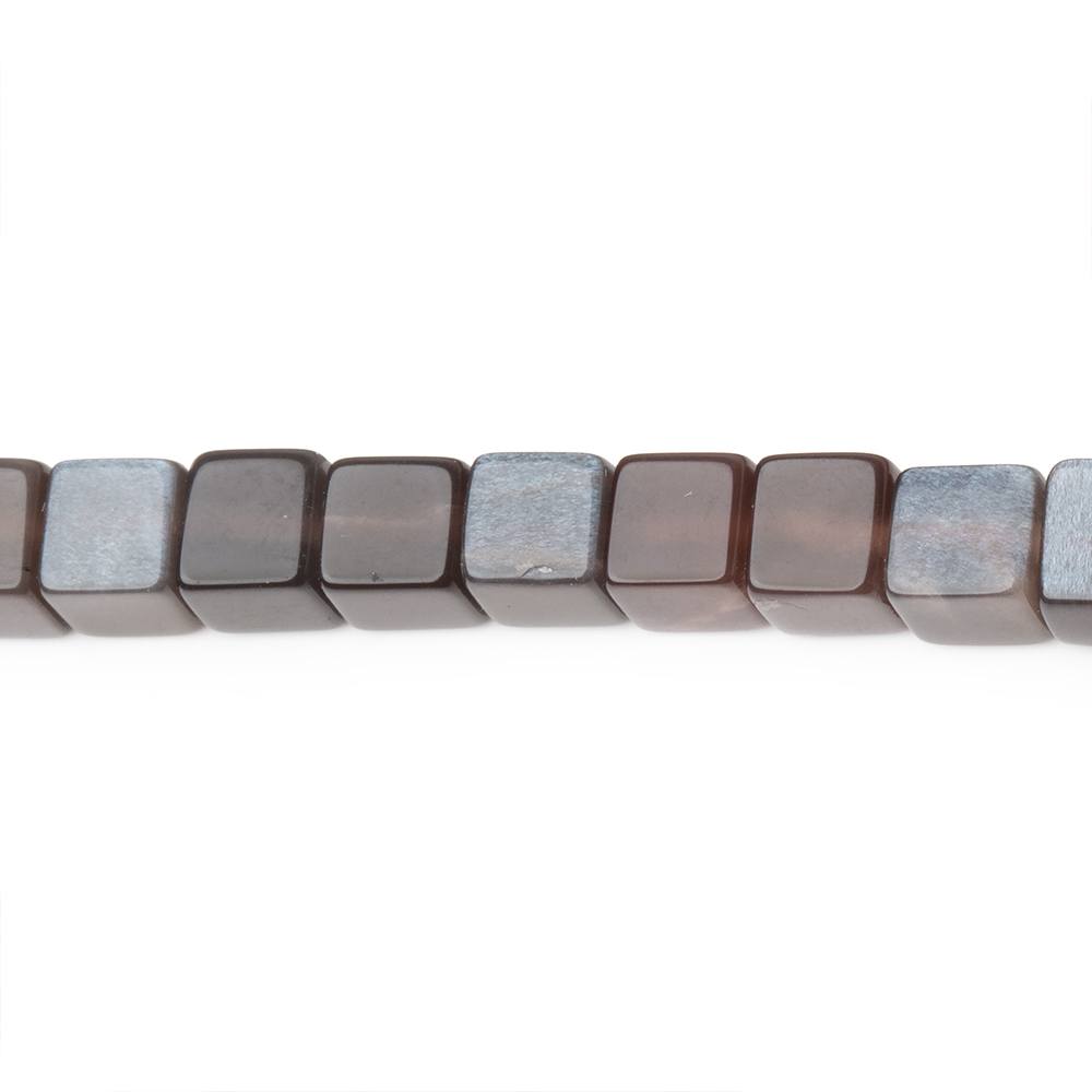 4-4.5mm Dark Chocolate Moonstone Plain Cubes 13.75 inch 76 Beads