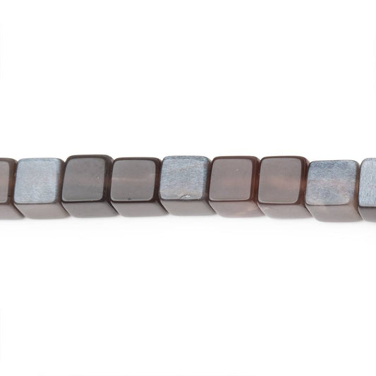 4-4.5mm Dark Chocolate Moonstone Plain Cubes 13.75 inch 76 Beads
