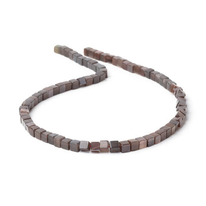 4-4.5mm Dark Chocolate Moonstone Plain Cubes 13.75 inch 76 Beads