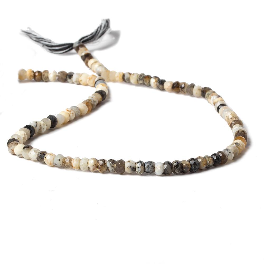 4-4.5mm Dendritic Opal faceted rondelle beads 13 inch 110 pieces