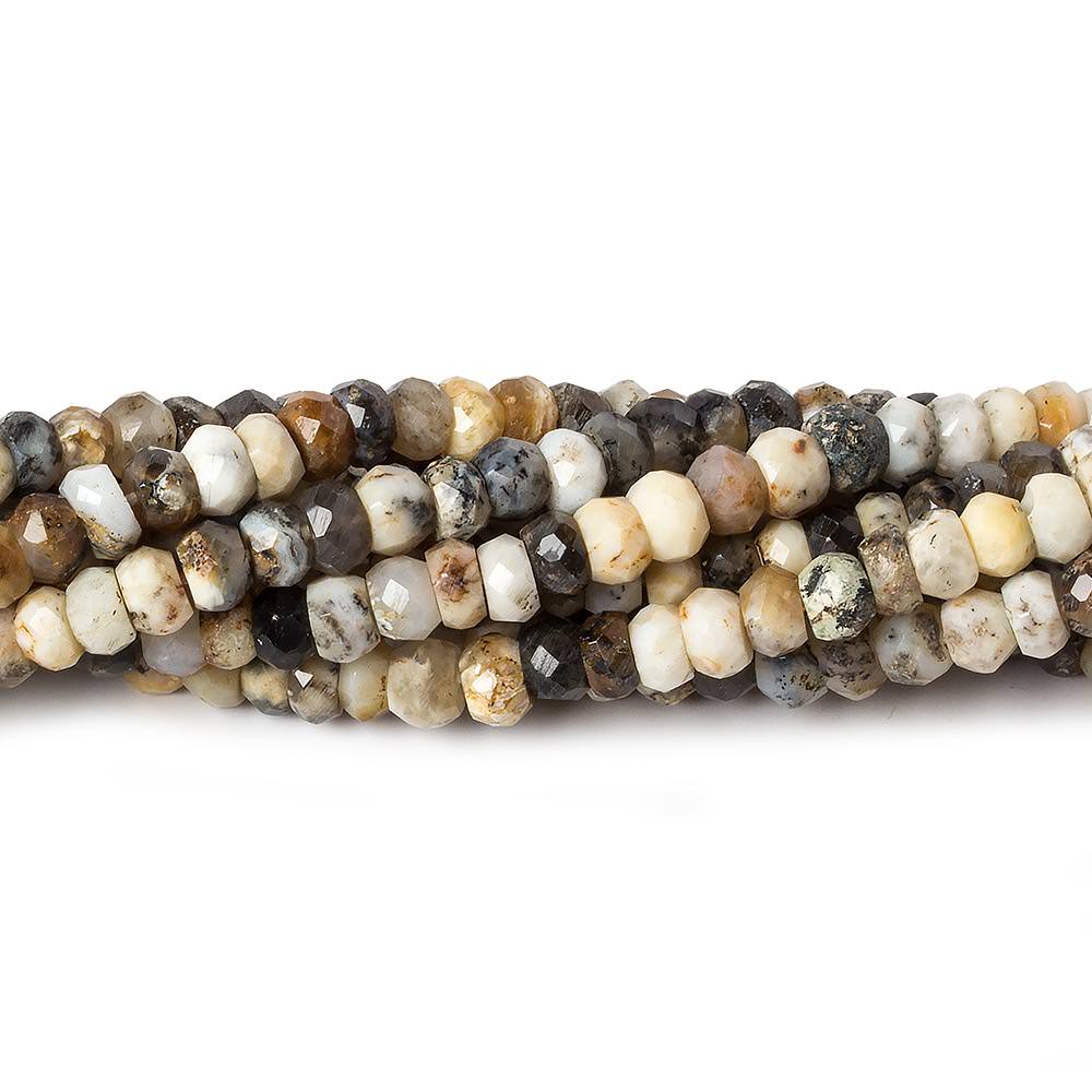 4-4.5mm Dendritic Opal faceted rondelle beads 13 inch 110 pieces