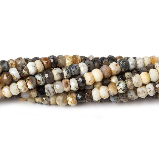 4-4.5mm Dendritic Opal faceted rondelle beads 13 inch 110 pieces