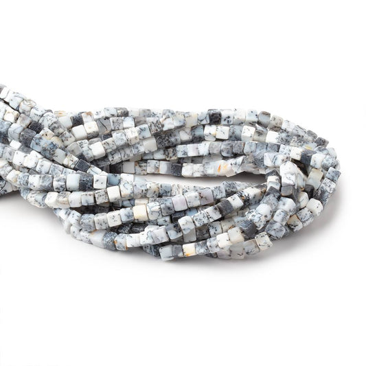 4-4.5mm Dendritic Opal Plain Cube Beads 13.75 inch 78 pieces