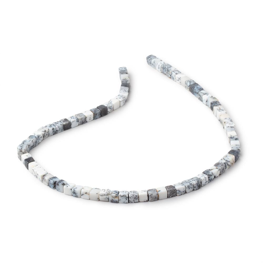 4-4.5mm Dendritic Opal Plain Cube Beads 13.75 inch 78 pieces