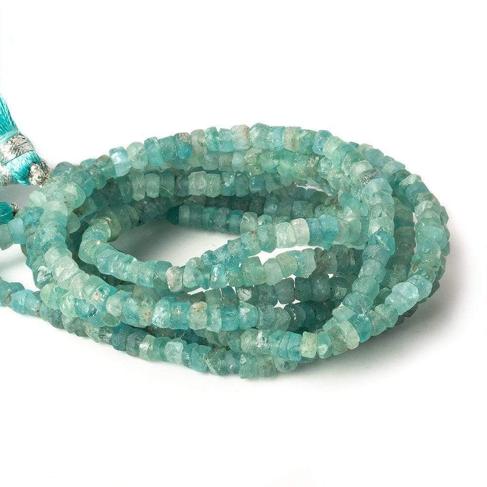 4-4.5mm Frosted Apatite Faceted Rondelle Beads 13 inch 136 pieces