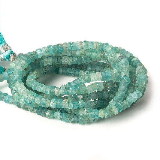 4-4.5mm Frosted Apatite Faceted Rondelle Beads 13 inch 136 pieces