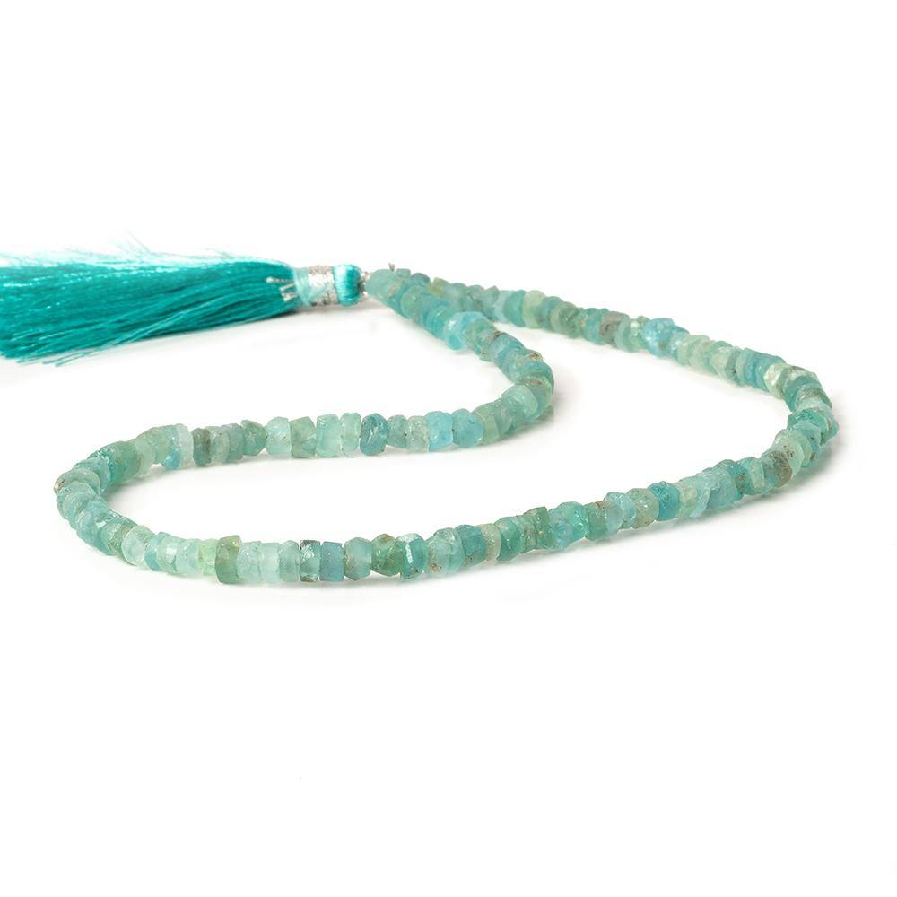 4-4.5mm Frosted Apatite Faceted Rondelle Beads 13 inch 136 pieces