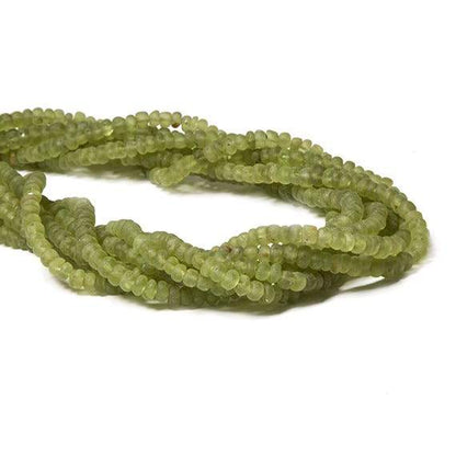 4-4.5mm Frosted Peridot plain rondelle Beads 13 inch 113 pieces