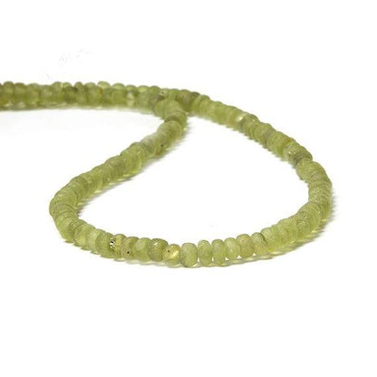 4-4.5mm Frosted Peridot plain rondelle Beads 13 inch 113 pieces